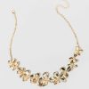 Francesca's Lydia Brushed Metal Flower Necklace Gold Necklaces