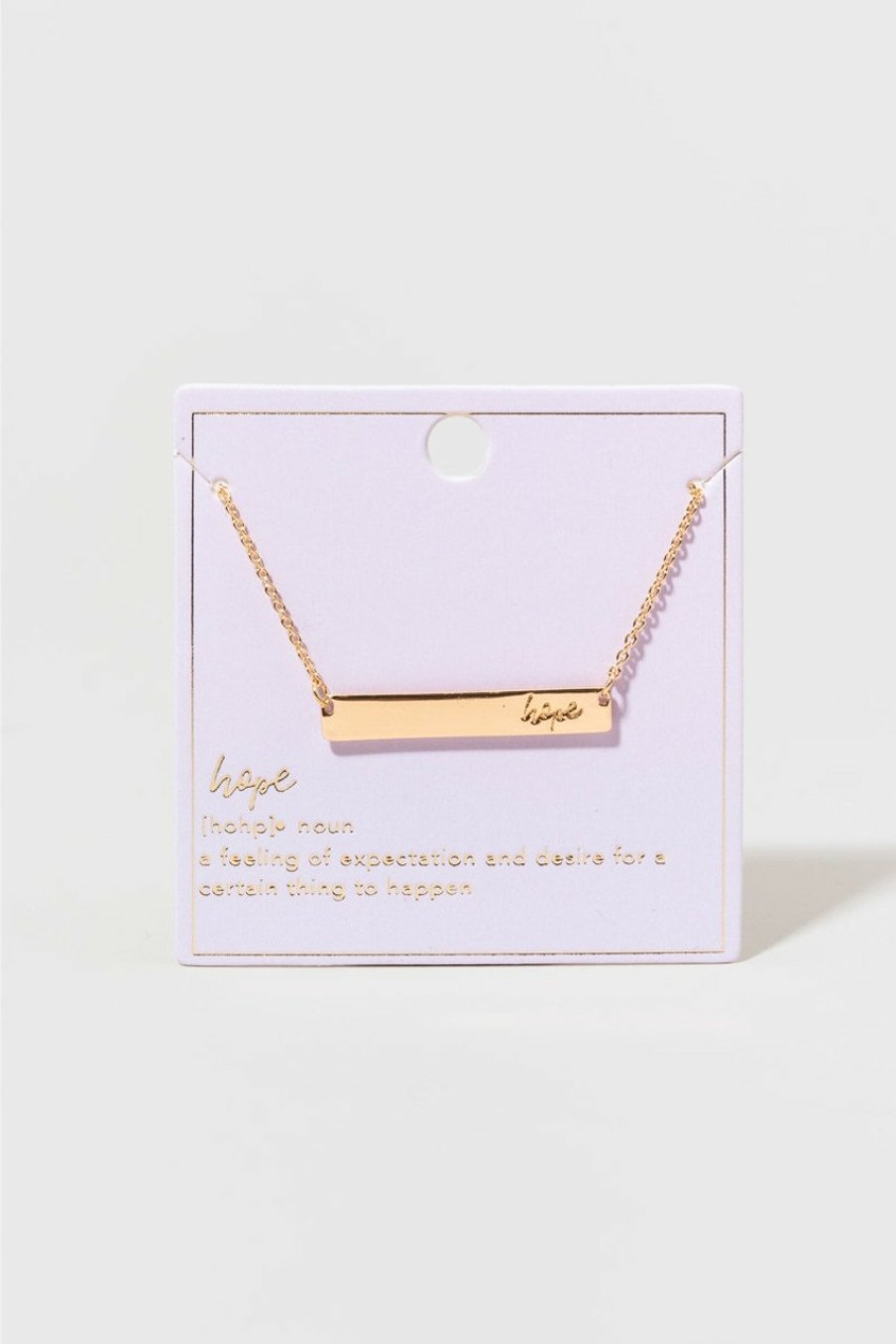 Francesca's Ridley Hope Engraved Necklace Gold Necklaces