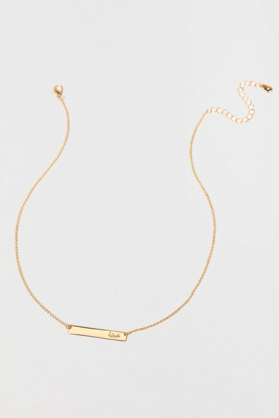 Francesca's Ridley Hope Engraved Necklace Gold Necklaces