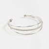 Francesca's Eileen Layered Cuff Silver Bracelets