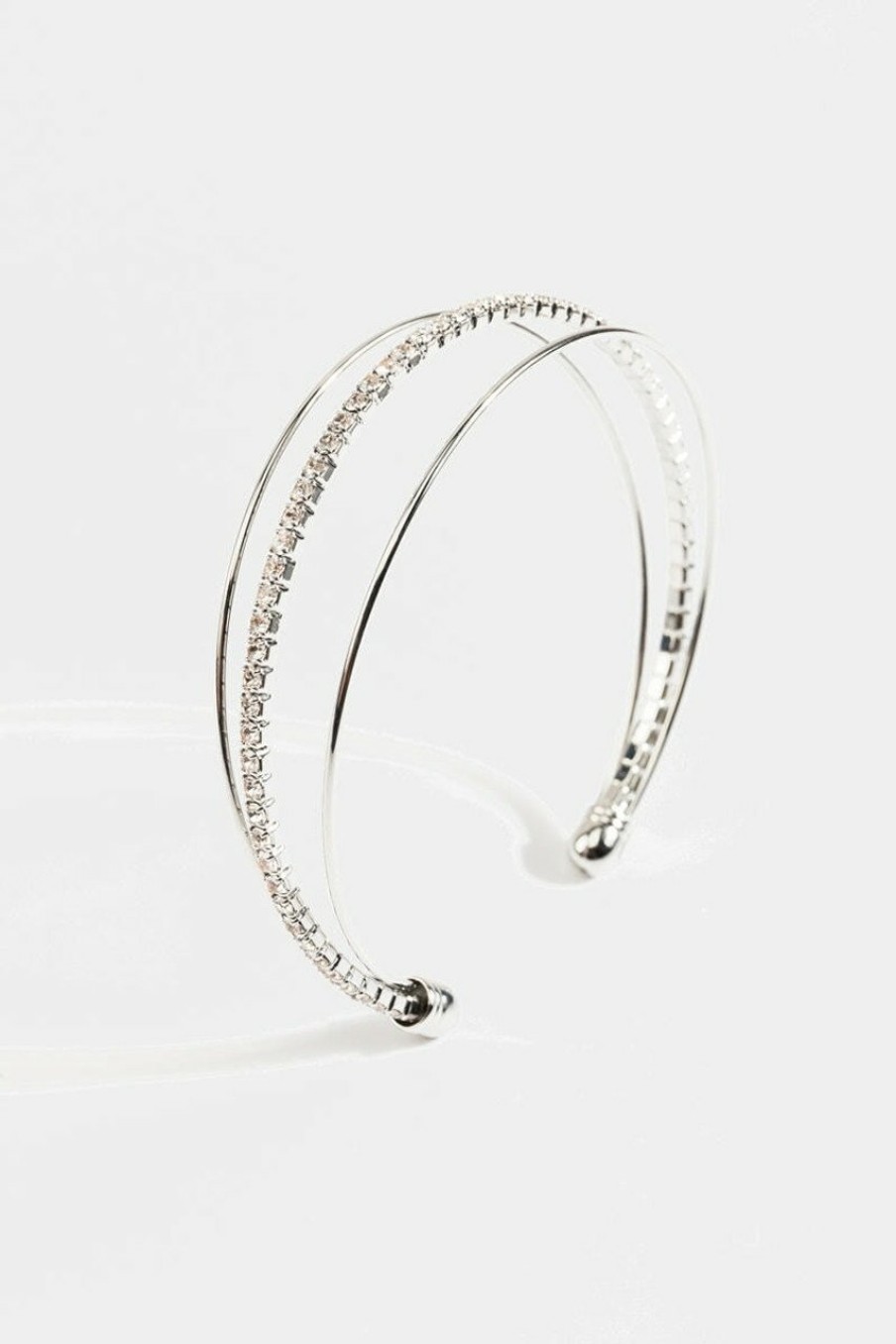 Francesca's Eileen Layered Cuff Silver Bracelets