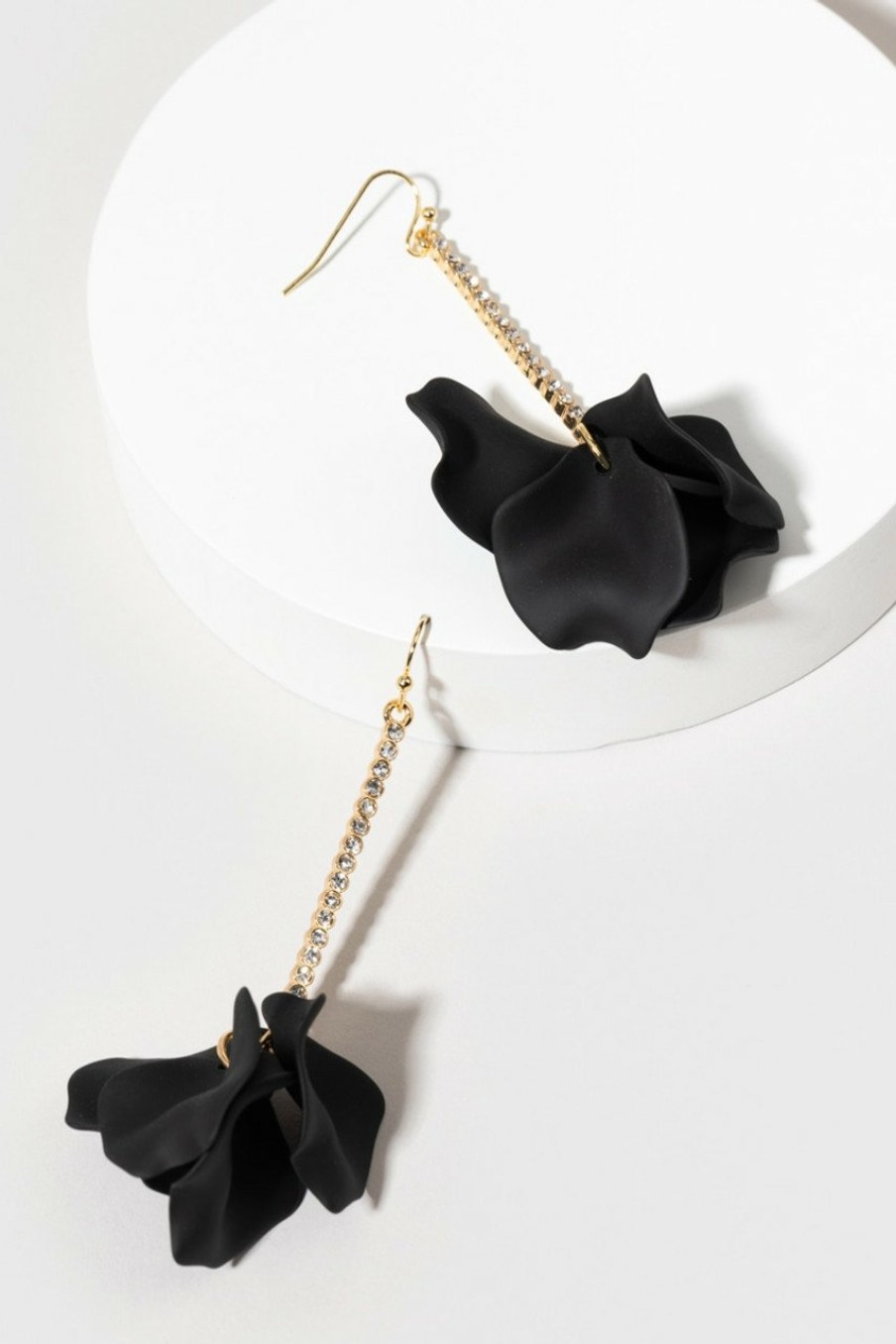 Francesca's Andree Petals Earrings Black Earrings