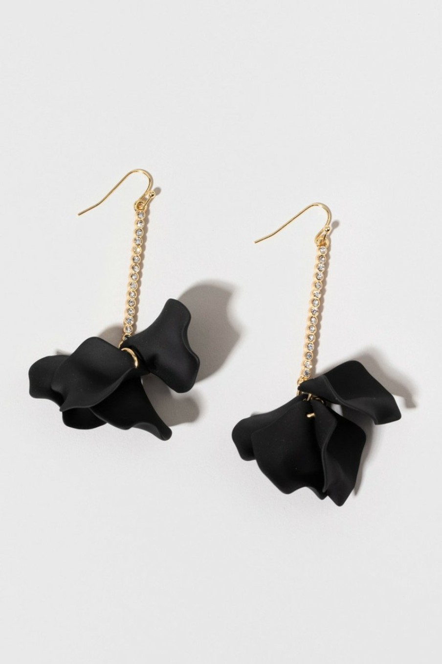 Francesca's Andree Petals Earrings Black Earrings