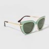 Francesca's Alma Cat Eye Sunglasses Aqua Sunglasses