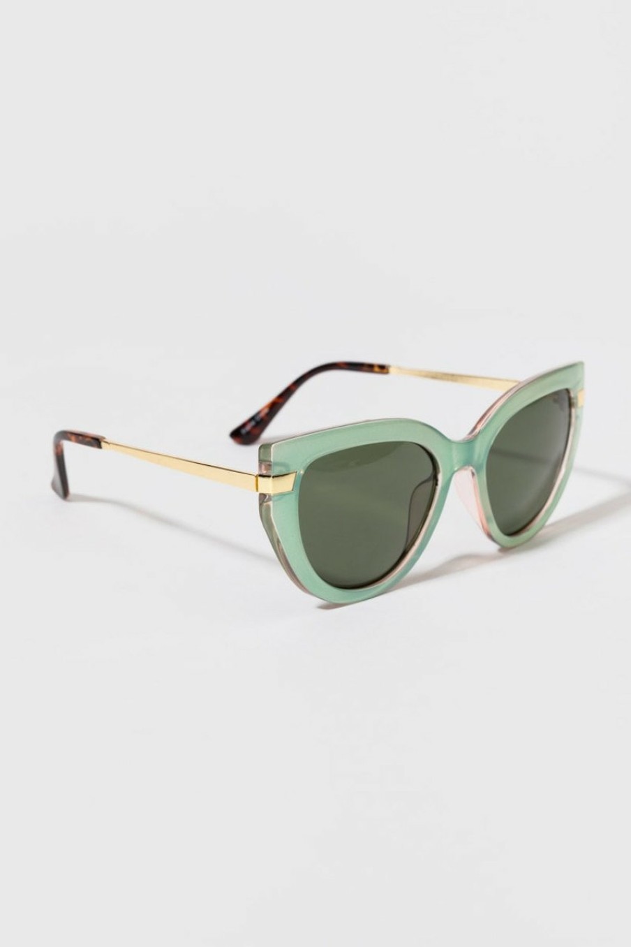 Francesca's Alma Cat Eye Sunglasses Aqua Sunglasses