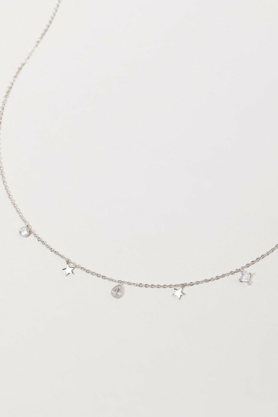 Francesca's Clematis Star Charm Necklace Silver Necklaces