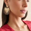 Francesca's Amelia Fan Drop Earrings Gold Earrings