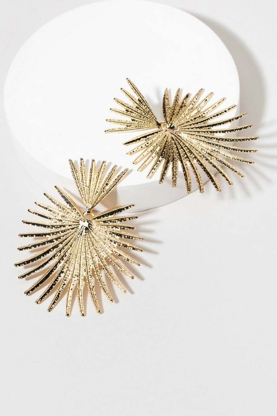 Francesca's Amelia Fan Drop Earrings Gold Earrings