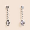 Francesca's Julia Crystal Linear Drop Earrings Silver Earrings