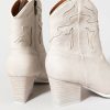 Francesca's Stacey Causal Western Boots Ivory Boots