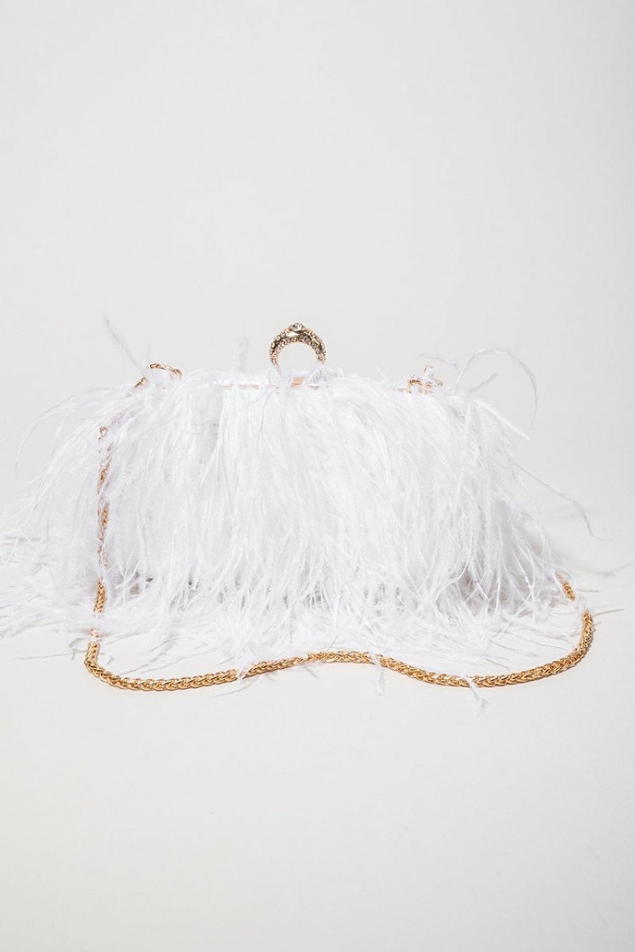 Francesca's Harriet Feather Knuckle Clutch Bags & Wallets