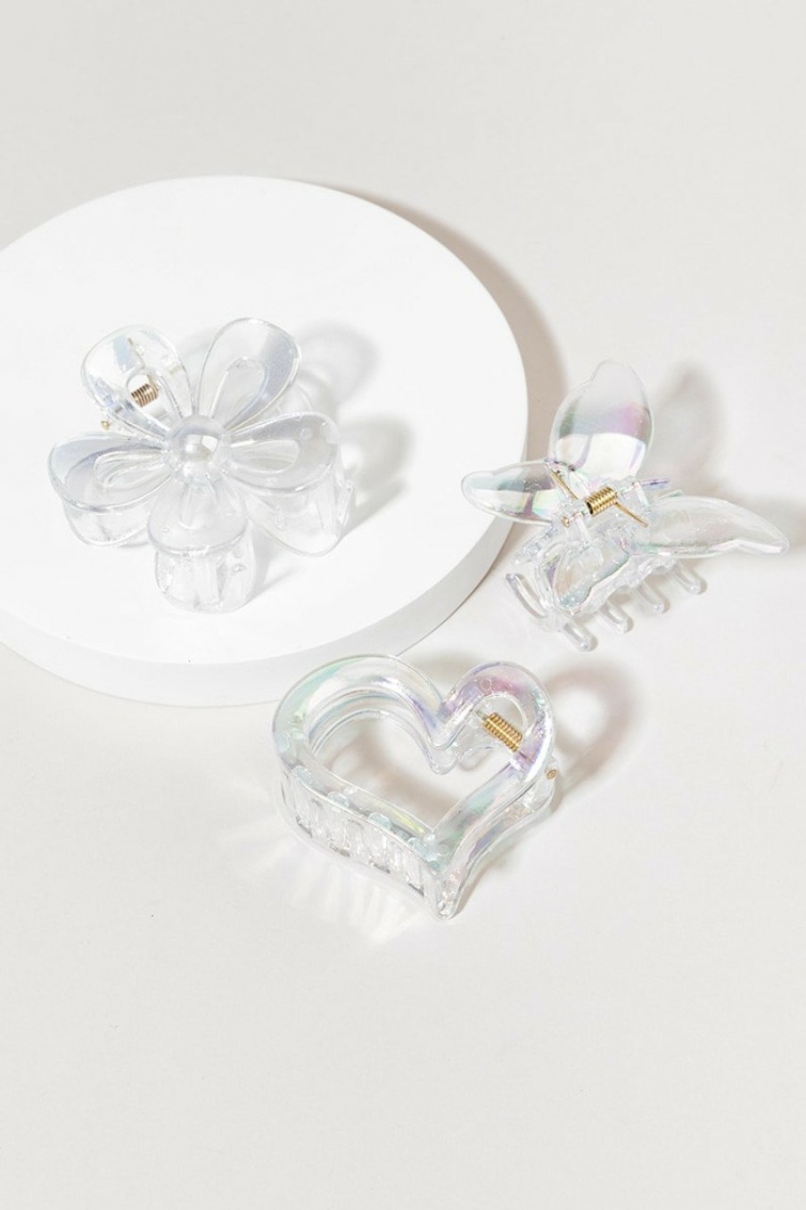 Francesca's Liliana Claw Clip Set Clear Hair