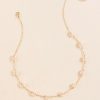 Francesca's Serena Stationed Glass Flower Single Strand Necklace Pale Pink Necklaces