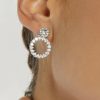 Francesca's Bria Cz Circle Drop Earrings Silver Earrings