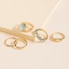 Francesca's Sadie Cateye Five Ring Set Light Blue Rings