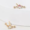 Francesca's Miranda Crystal Star Bar Stud Earrings Pink Earrings