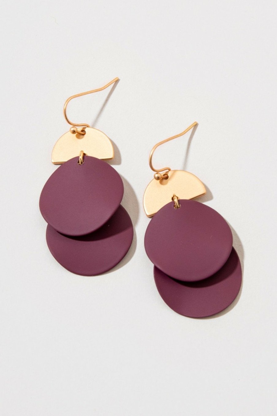 Francesca's Sarah Epoxy Coin Drop Earrings Burgundy Earrings