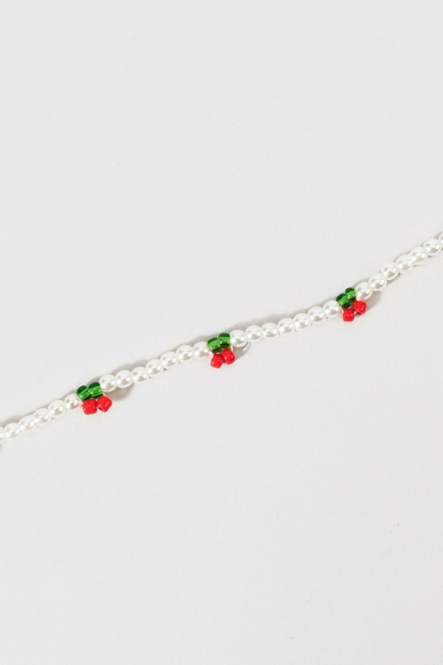 Francesca's Daria Cherry Pearl Anklet Red Body Jewelry