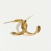 Francesca's Drea Overlap Hoop Earrings Gold Earrings