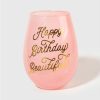 Francesca's Happy B-Day Beautiful Wine Glass Drinkware