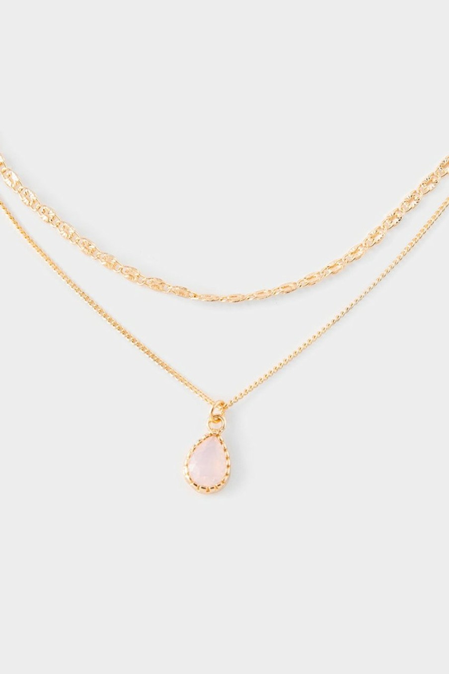 Francesca's Zoe Teardrop Pendant Layered Necklace Necklaces