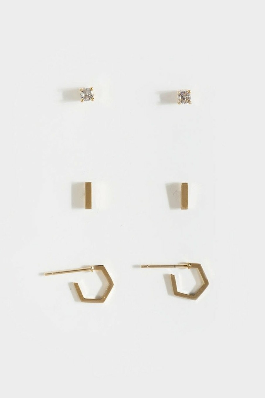 Francesca's Adrianna Simple Earring Set Gold Earrings