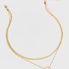 Francesca's Ava Clover Layered Necklace Gold Necklaces