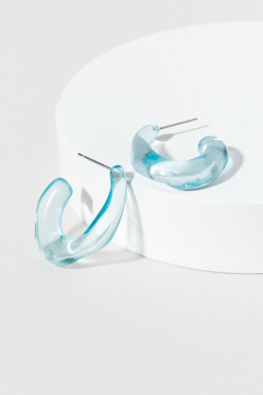 Francesca's Rochelle Resin Hoop Earrings Blue Earrings