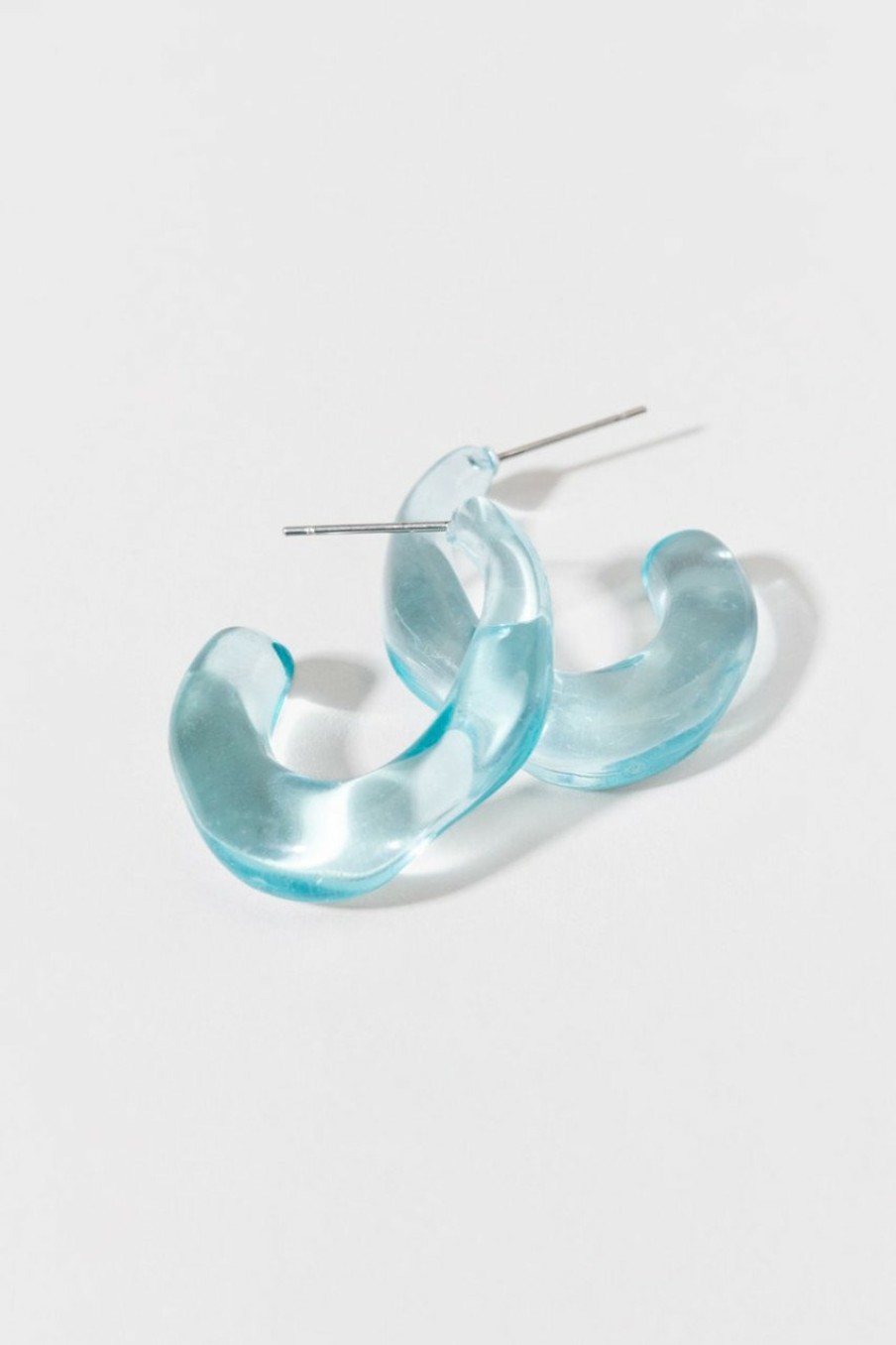 Francesca's Rochelle Resin Hoop Earrings Blue Earrings