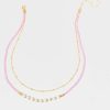 Francesca's Joy Delicate Seedbead Pearl Necklace Fuchsia Necklaces