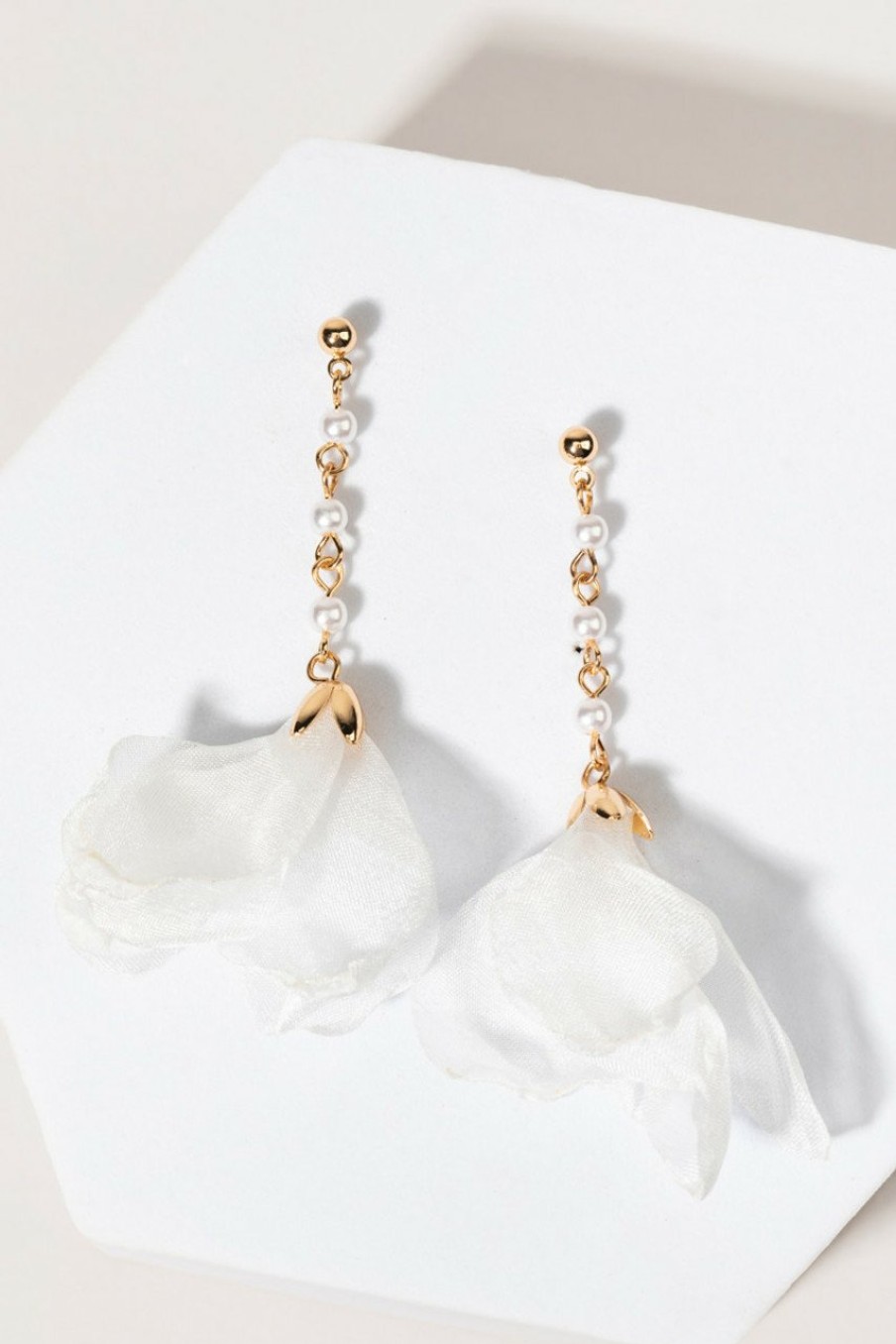 Francesca's Kristia Rosette Earrings Pearl Earrings