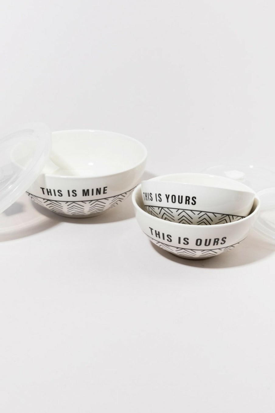 Francesca's Yours Ours Mine Cereal Bowls Set Multi Home Decor