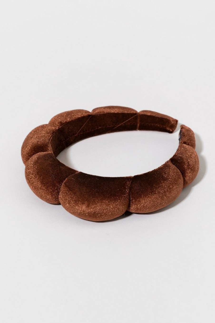 Francesca's Leslie Puffy Spa Headband Bronze Hair