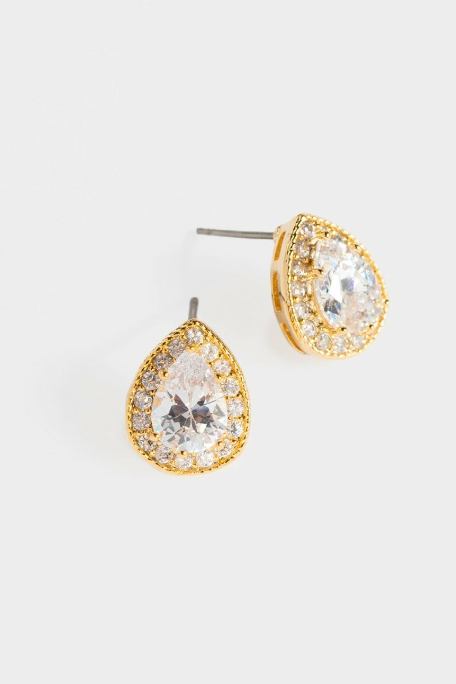 Francesca's Shiloh Cubic Zirconia Teardrop Studs Crystal Earrings