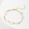 Francesca's Carter Paperclip Chain Bracelet Pearl Bracelets