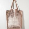 Francesca's Stella Leather Perforated Handbag Rose Gold Bags & Wallets