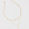 Francesca's Bernadette Flower Bezel Necklace Gold Necklaces