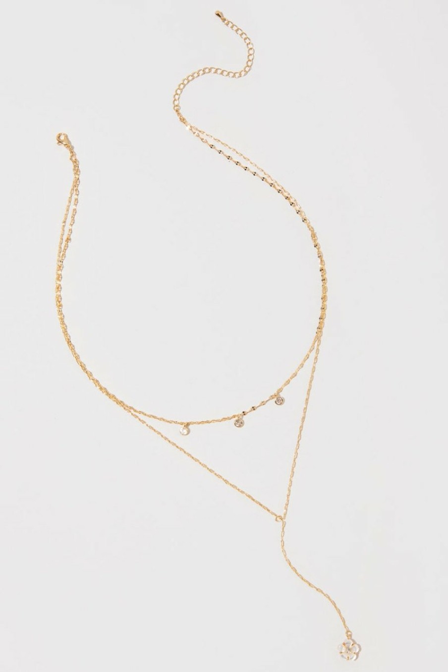 Francesca's Bernadette Flower Bezel Necklace Gold Necklaces