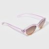 Francesca's Sidney Pearl Top Oval Sunglasses Purple Sunglasses