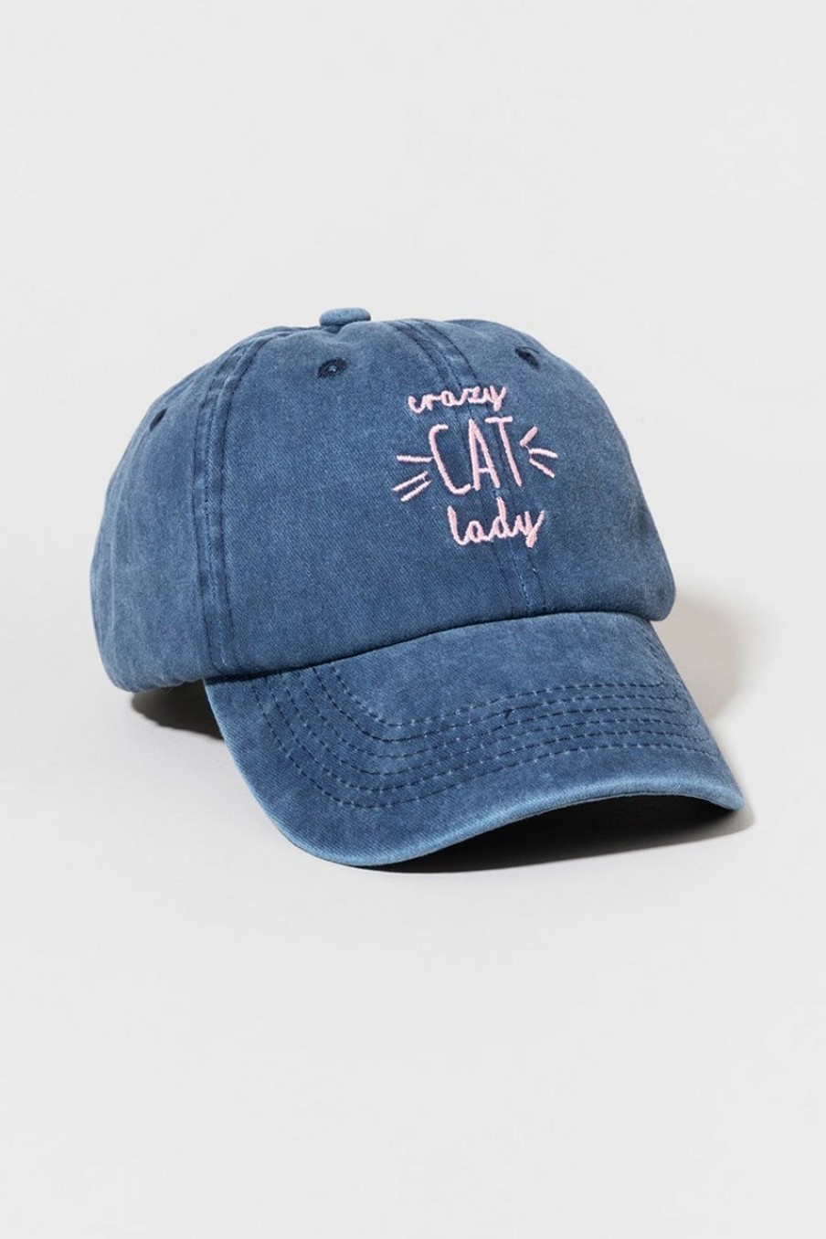 Francesca's Crazy Cat Lady Baseball Cap Navy Hats