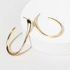 Francesca's Anabella Swoop Fettucini Hoop Earrings Gold Earrings