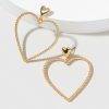 Francesca's Olivia Open Heart Drop Earrings Gold Earrings