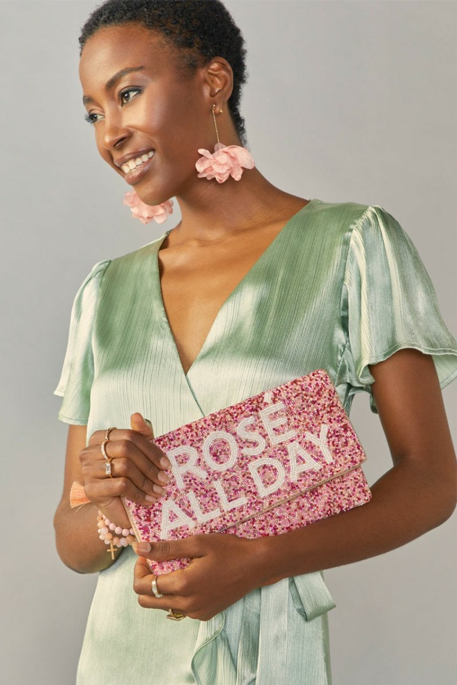 Francesca's Rose All Day Clutch Pink Bags & Wallets