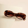 Francesca's Maybel Narrow Oval Frame Sunglasses Tortoise Sunglasses