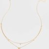 Francesca's Elaine Station And Pendant Necklace Gold Necklaces