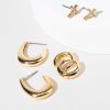 Francesca's Victoria En Mix Earring Set Gold Earrings