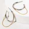 Francesca's Belle Thread Mix Metal Hoops Earrings Metallic Earrings