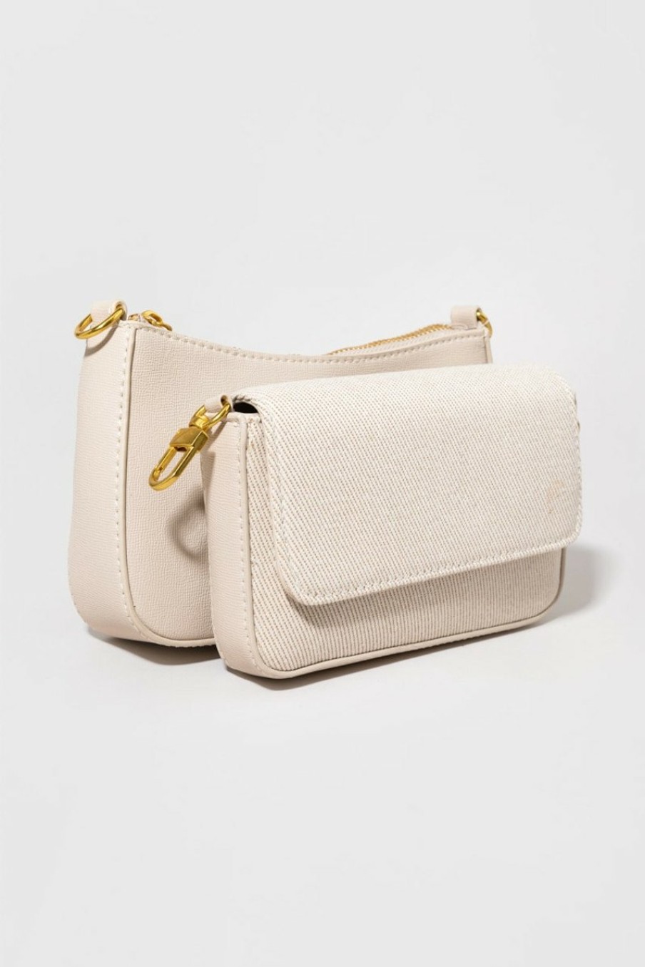 Francesca's Brooke Canvas Thick Strap Crossbody Bag Cream Bags & Wallets