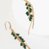 Francesca's Victoria Glass Beads Hook Earrings Green Earrings