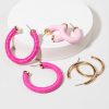 Francesca's Tamika And Gold Hoop Earring Pack Pink Earrings